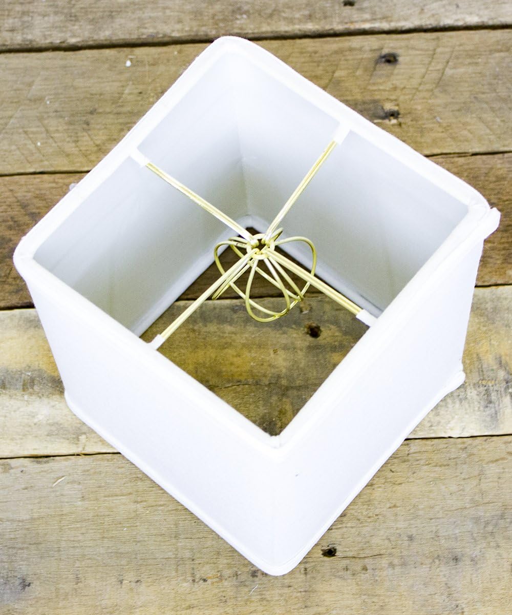 6x6x7 White Square Drum Lampshade Linen - Perfect for small table lamps, desk lamps, and accent lights -Medium, White