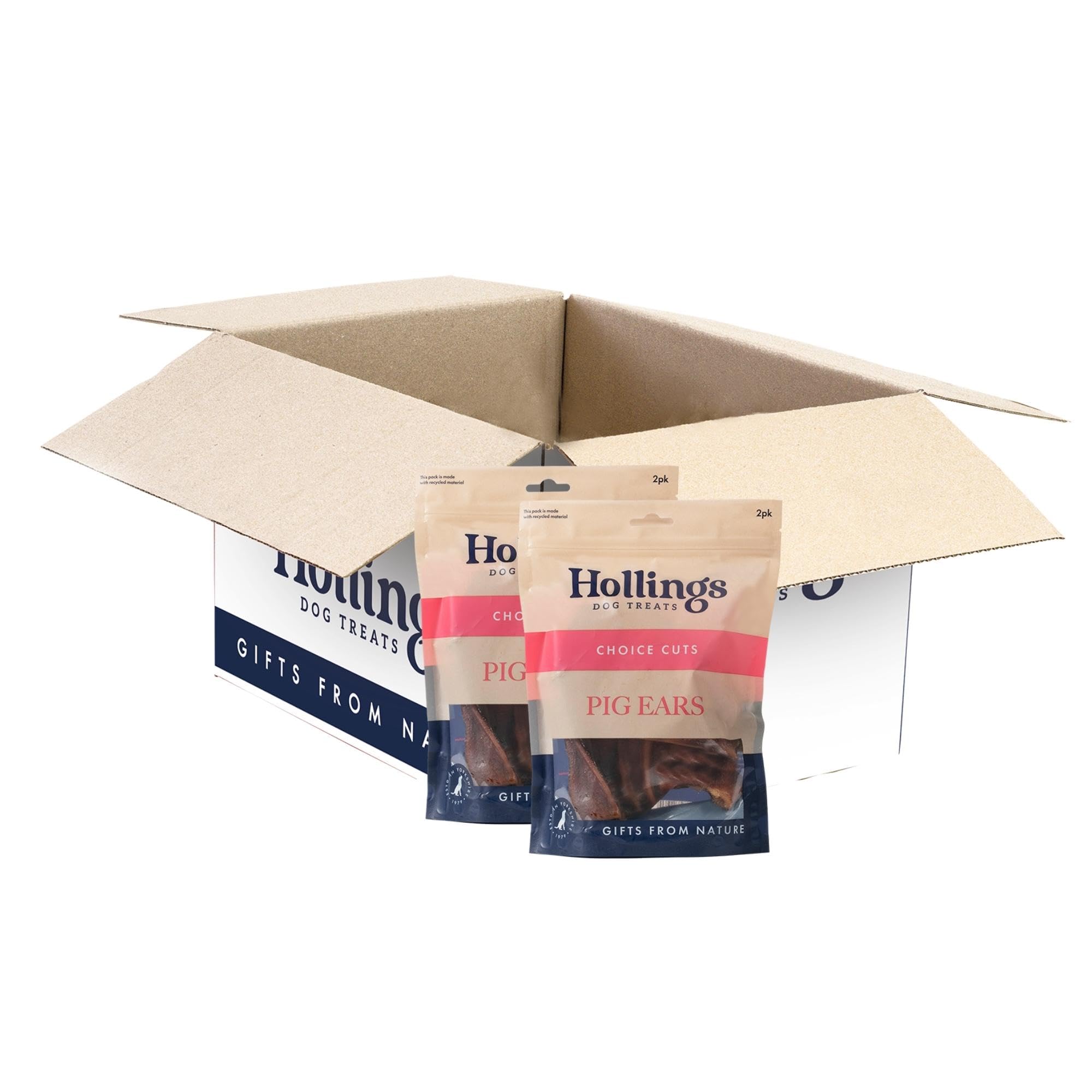 Hollings Pig Ears Dog Treats - Pack Of Size 2