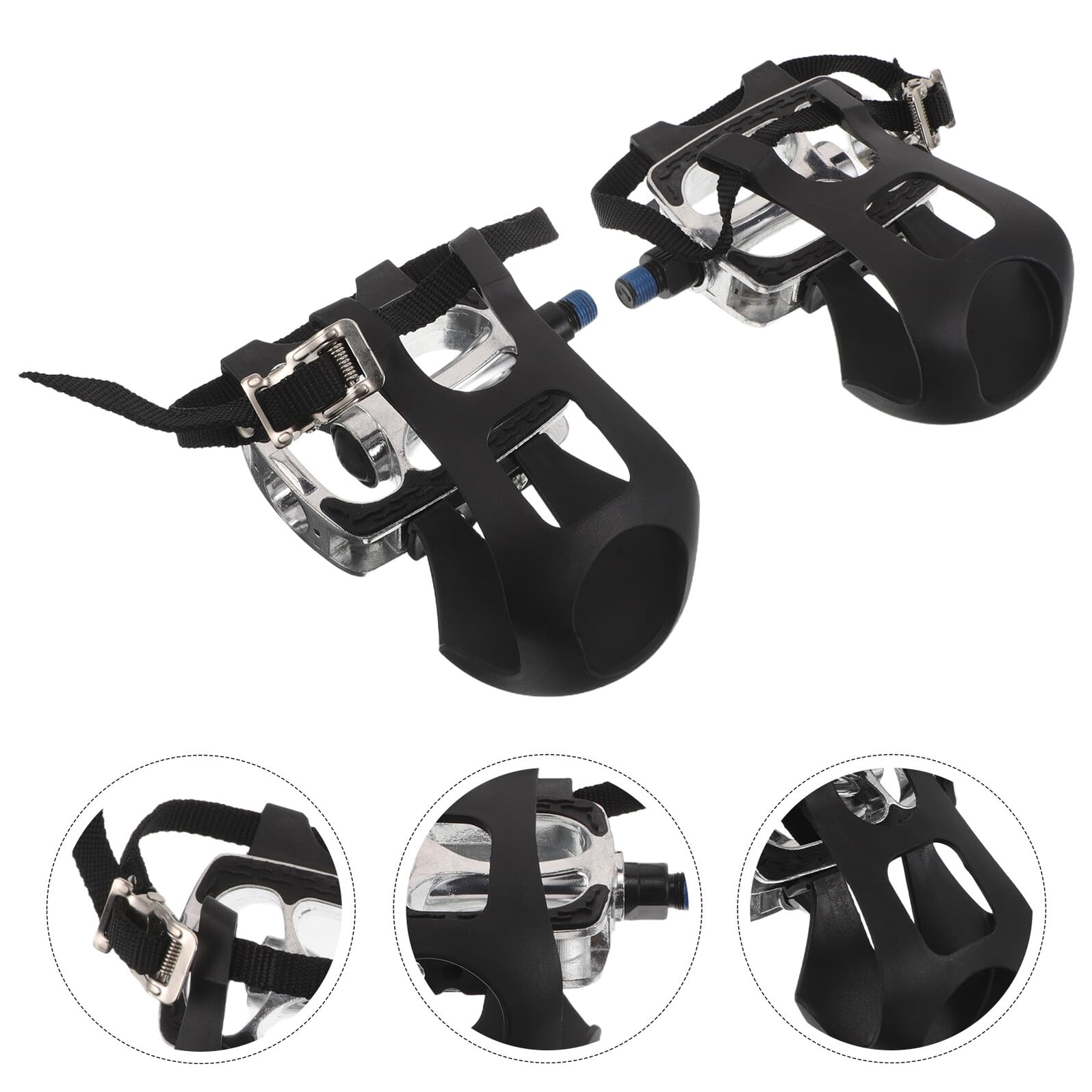GARVALON Pedales Antideslizantes para Bicicleta Estática 1/2 Negros Repuestos de 2 Piezas con Superficie Texturizada Compatibles con Bicicletas de Fitness para Entrenamiento Casa y