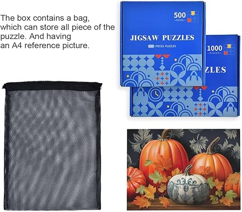 Miniatura 7 de Pumpkin Fall Jigsaw Puzzles 500 Pieces for Adults,Learning Educational Puzzles,Difficult and Challenge Families Toys with Mesh Storage Bag 2011671