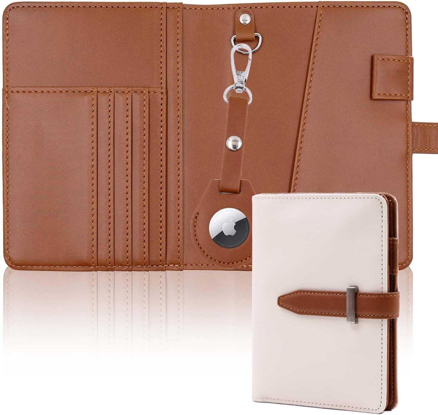 Deziliao AirTag Passport Holder for Men and Women, Cute Passport Wallets with Airtag Slot, Mulit-Purpose RFID Blocking Passport Holder AirTag Wallet, Travel Wallet Passport Cover Case(Cream White) Deziliao AirTag Passport Holder for Men and Women, Cute Passport Wallets with Airtag Slot, Mulit-Purpose RFID Blocking Passport Holder AirTag Wallet, Travel Wallet Passport Cover Case(Cream White)