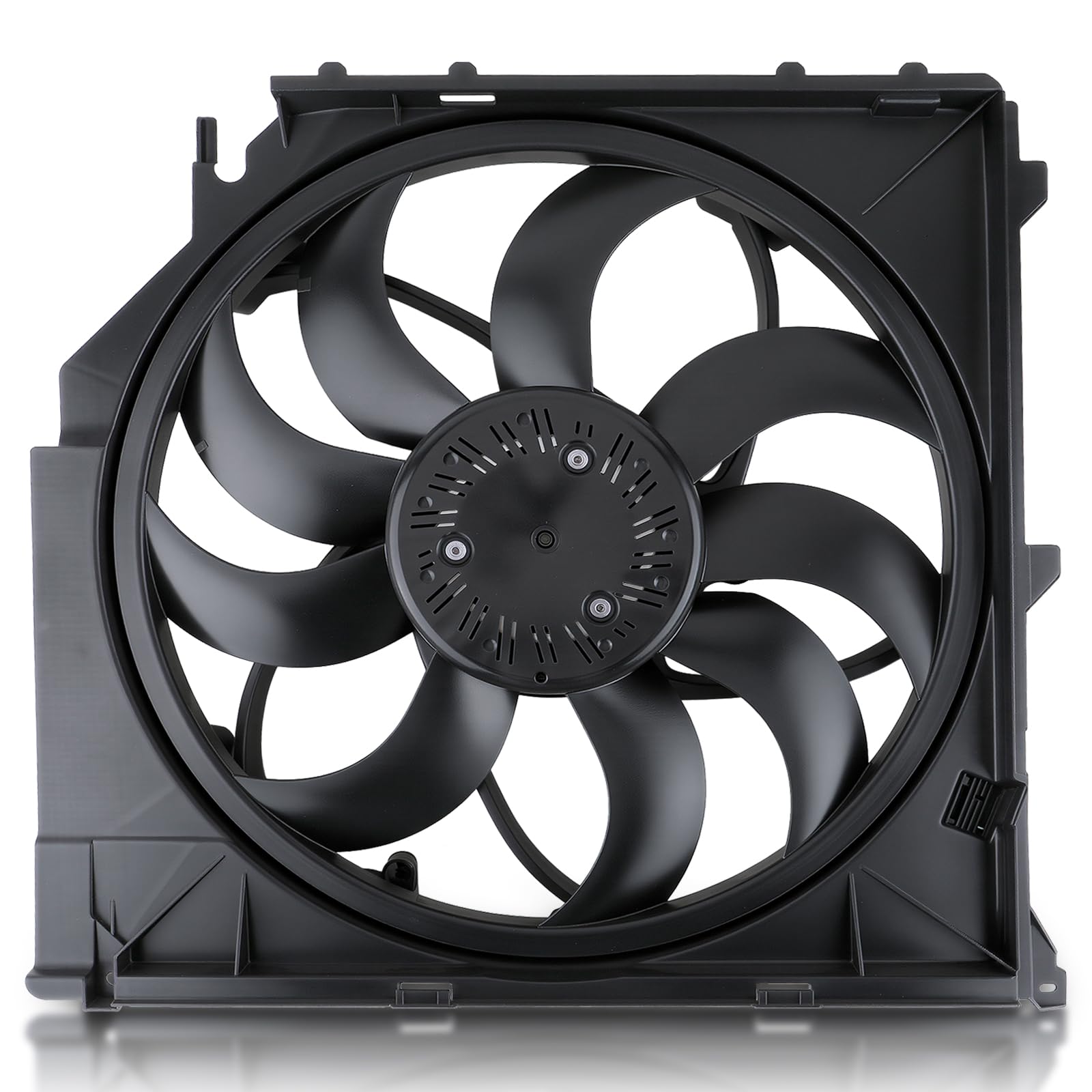 autokay radiator cooling fan assembly, radiator cooling fan brushless motor 600w for bmw e83 x3 2004-2010 replace 17113442089