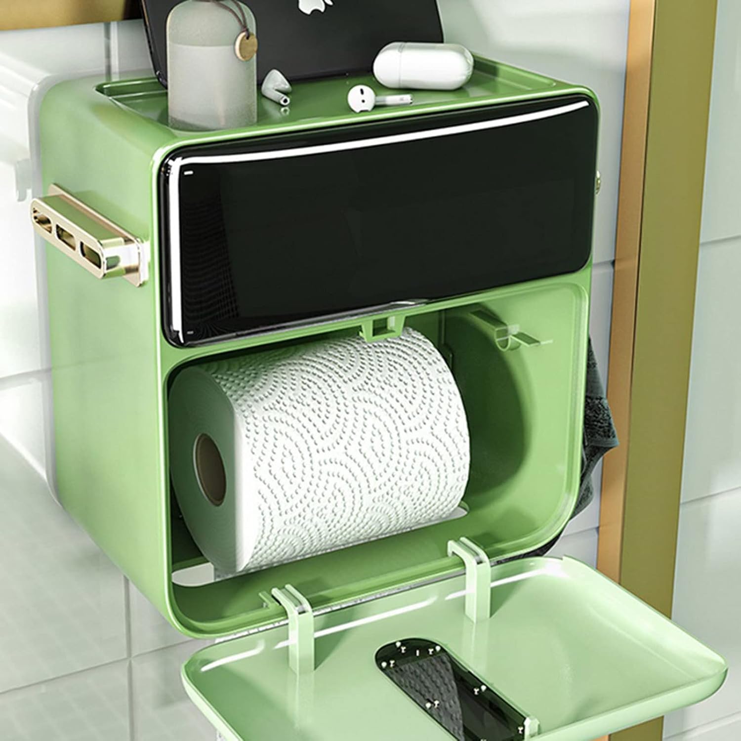 Storage Boxes Toilet Tissue Box Simple Waterproof Toilet Paper Box Toilet Paper Box Perforation-Wall Hanging Toilet Shelf Organizer Box