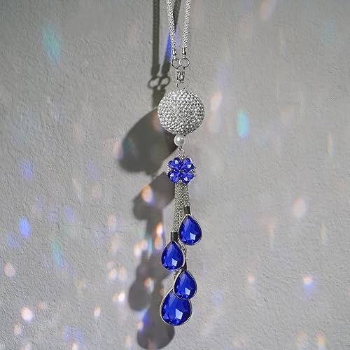 Miniatura 2 de Bling - Accesorios para autos, para mujeres y hombres, decoración colgante de cristal para espejo retrovisor, bola de cristal, cristal de buena