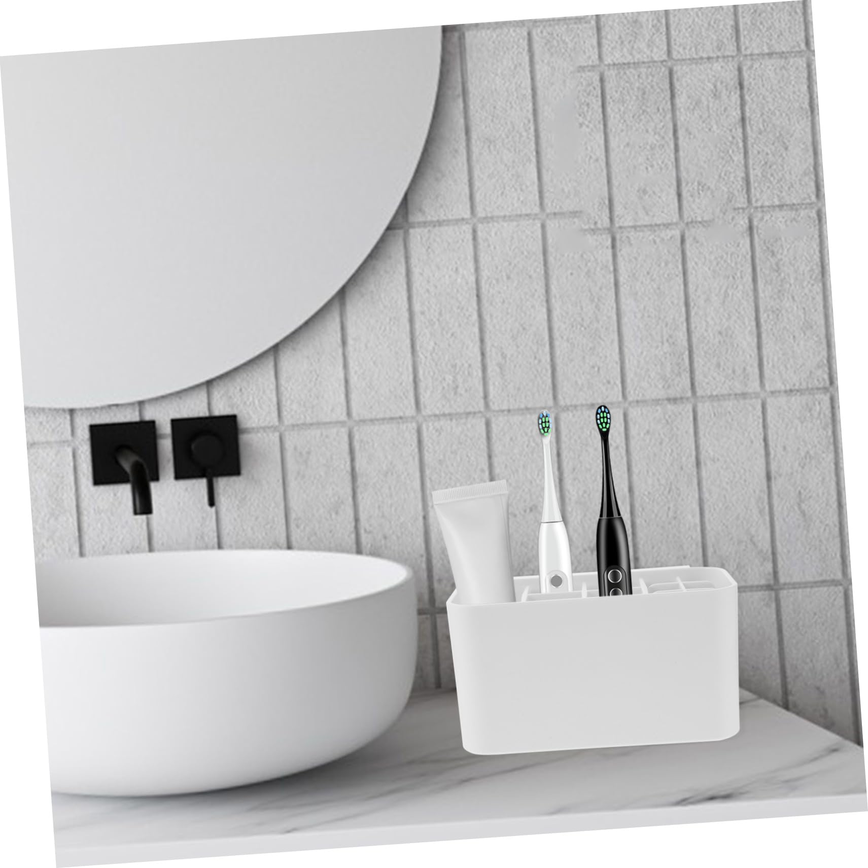 ABOOFAN 5 Piezas Soporte de Cepillo de Dientes Pared Organizador de Cepillos Eléctricos con Drenaje Almacenamiento para Baño