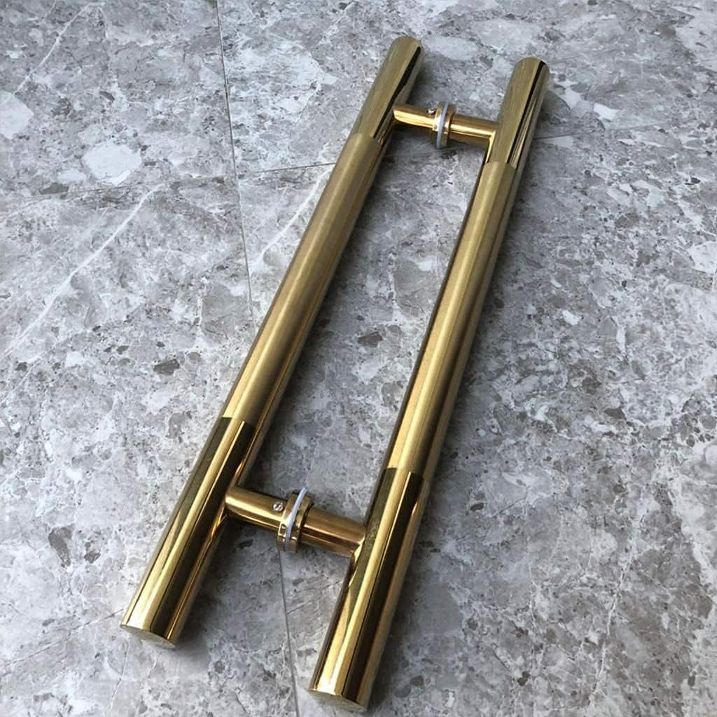 Durable Stainless Steel Sliding Barn Door Handle Set - Pull & Flush Replacement Hardware for Framed Glass, Ideal for Toilet, Office, Kitchen - Both-Side Knob Bar (50cm (20 inch))