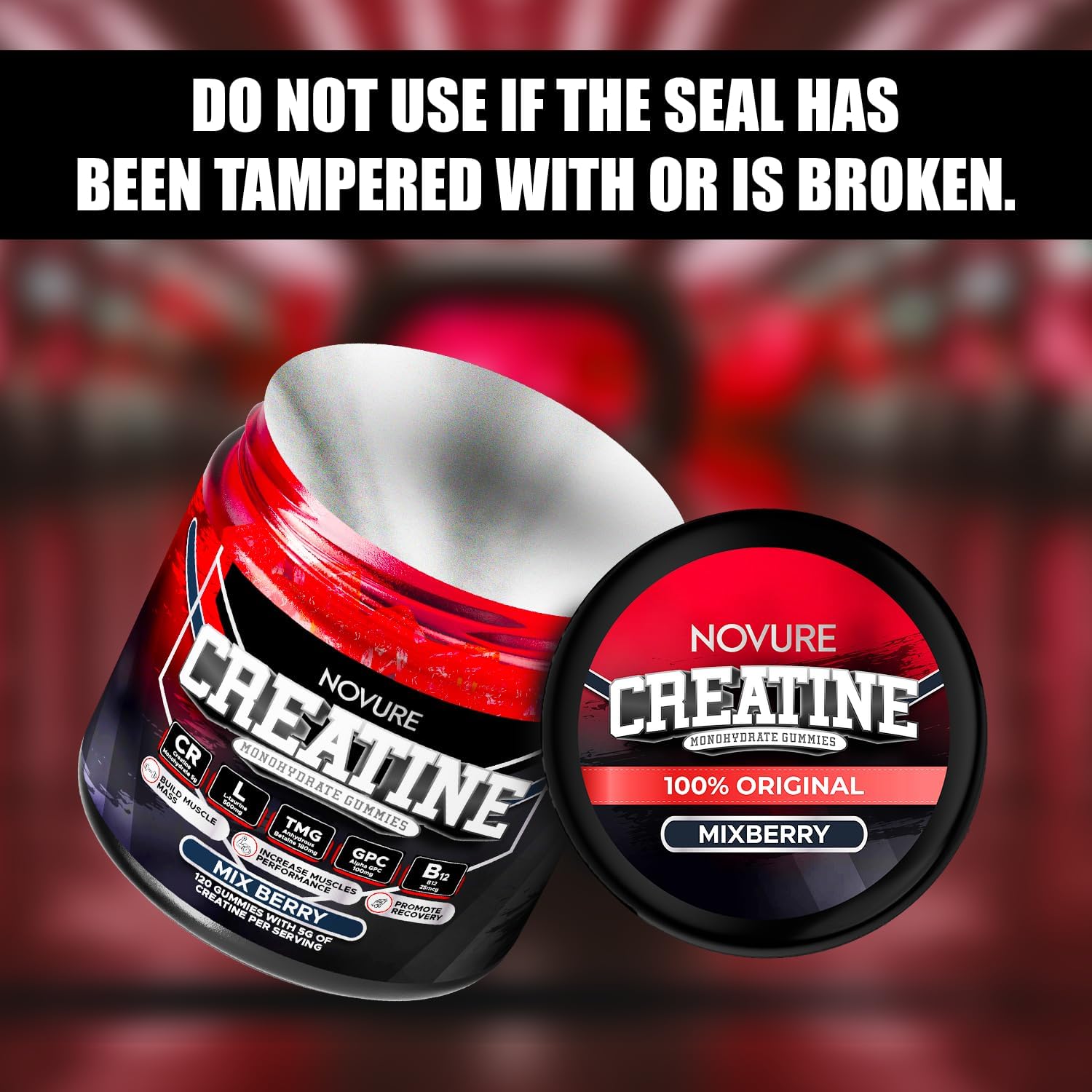 Creatine Monohydrate Gummies 5000mg – Advanced Muscle & Focus Blend with Alpha GPC, B12 & Taurine – Vegan, Sugar-Free, Blueberry & Raspberry Flavors – Made in USA, 120 Gummies (30 Servings)