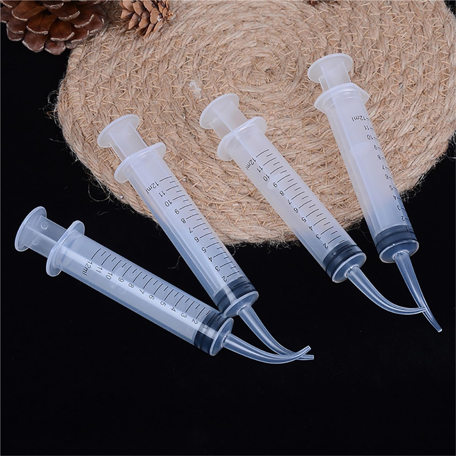 Siringa per irrigazione dentale monouso da 50 pezzi da 12 ml con punta curva da 1,9 mm, strumento dentale sterile per procedura canalare(1.9mm With scale)