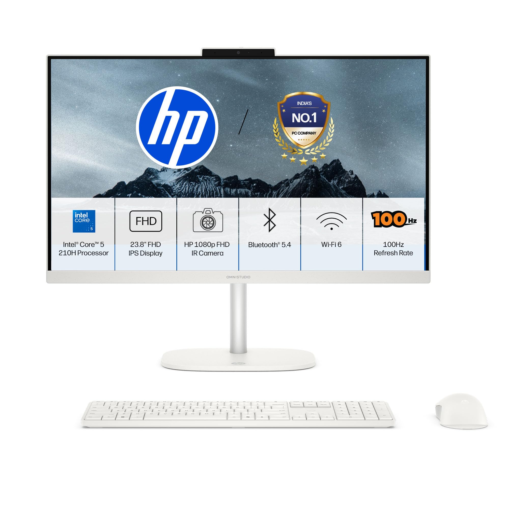 HP OmniStudio All-in-One, Intel Core 5 210H (8GB DDR5, 512GB SSD) FHD, IPS, Anti-Glare, 23.8''(60.5cm), Win 11 Home, Office 24, Cotton White, 4.98kg, Dual 3 W Speakers, FHD IR Camera, 24-cu0567in-image-33