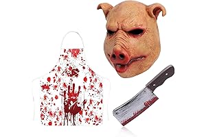 Horror Pig Mask Halloween Scary, Butchers Set Creepy