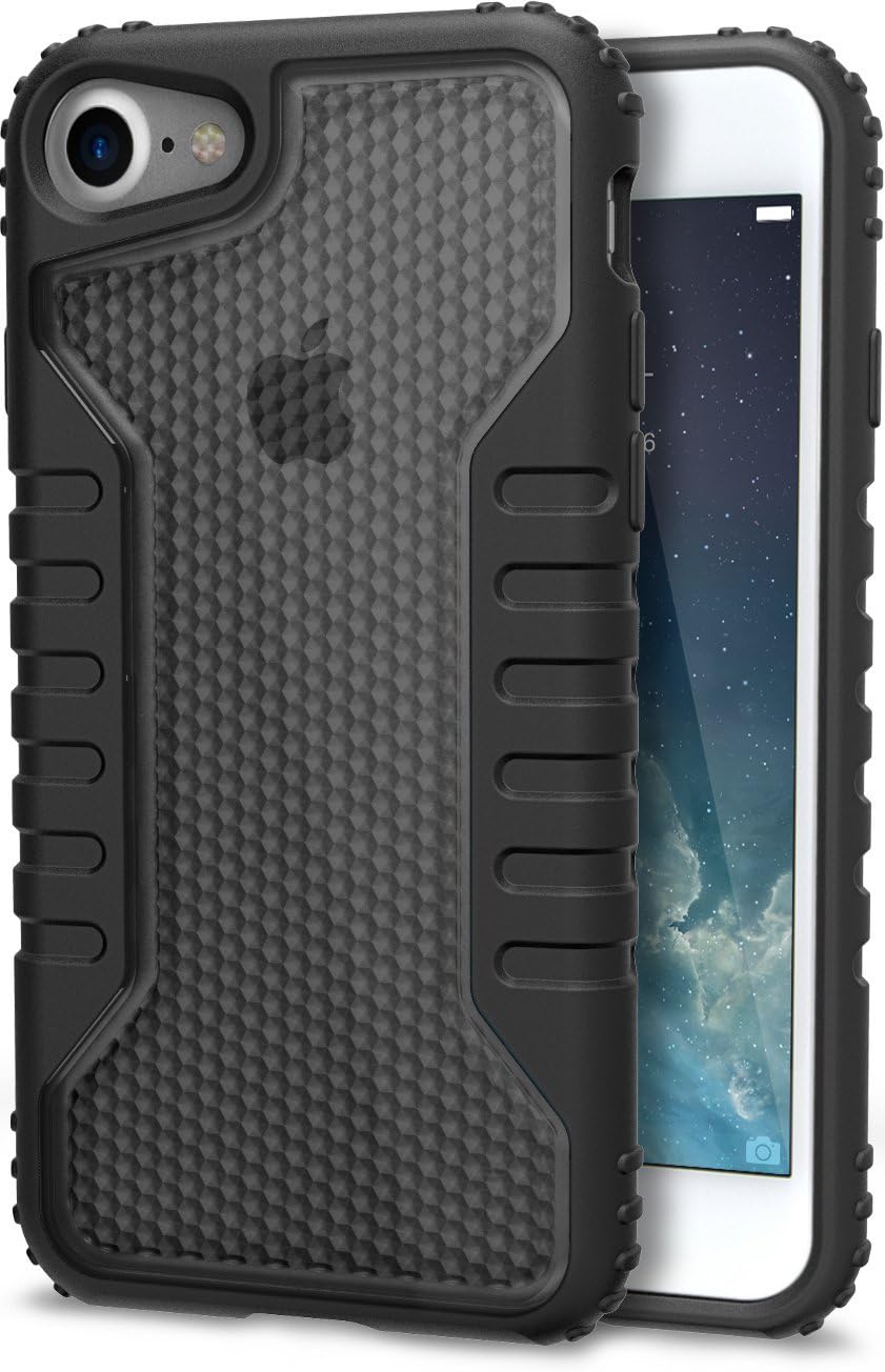 Smartish iPhone 7/8/SE (2020) Tough Case - Silk Armor [Protective Rugged Grip Cover] - Guardzilla - Includes 2 Tempered Glass Screen Protectors [Silk] - Smoke