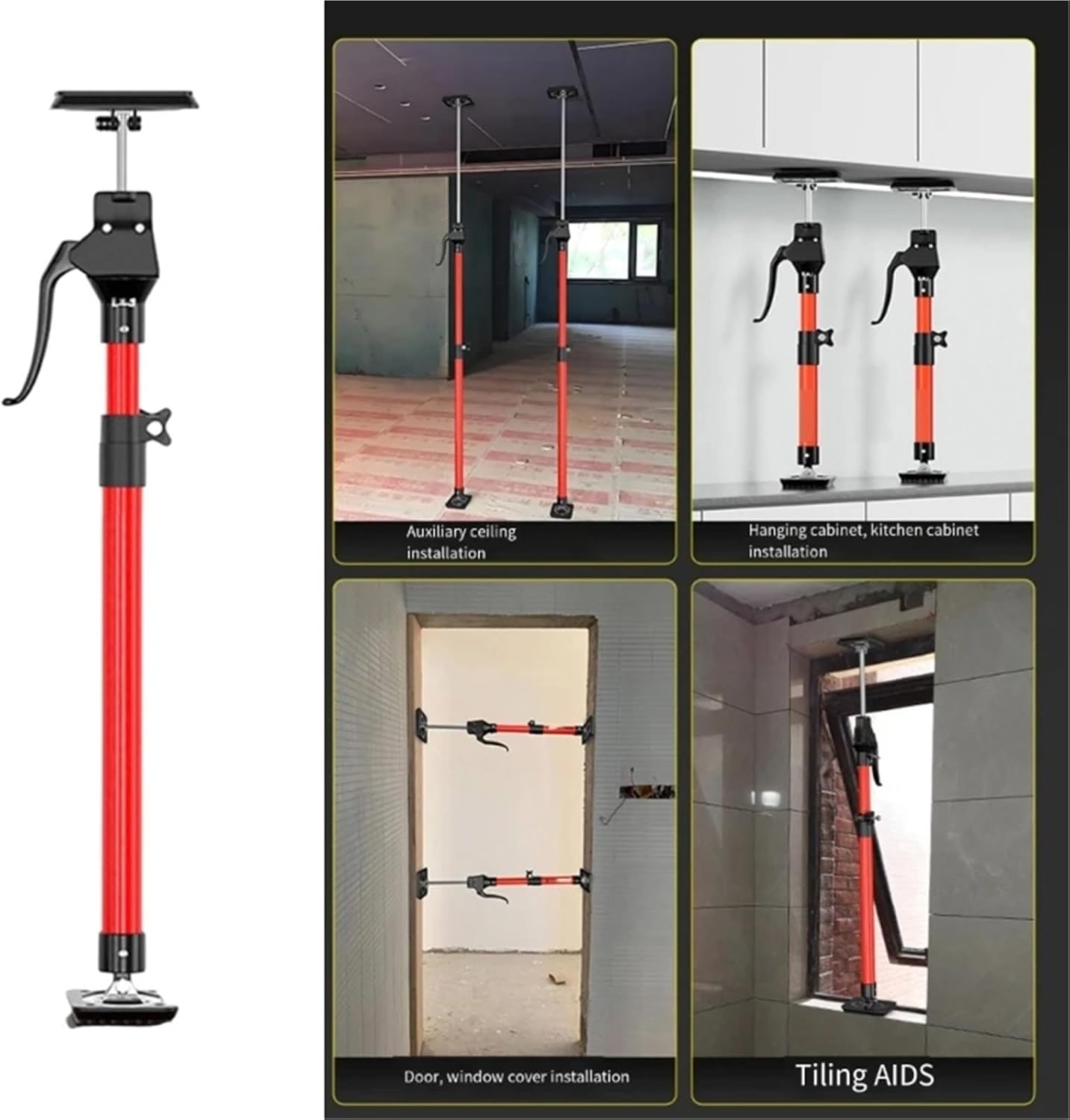 Adjustable Support Poles Cabinet Installing Cabinets Telescoping Hand Tool for Installation For Installing Cabinets(40-60cm)