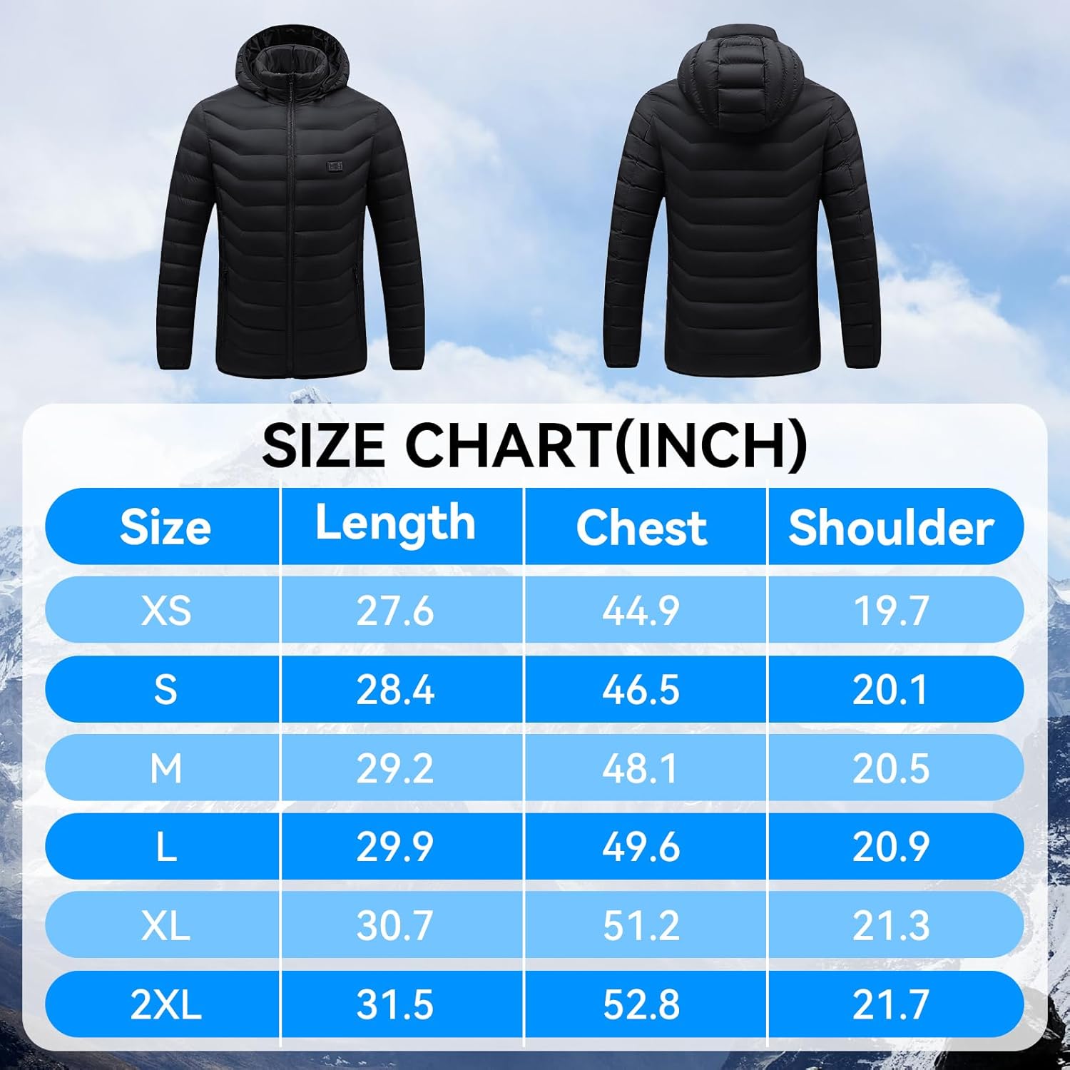 Heated Jackets for Women & Men with Battery, 15 Heating Zones, Dual Control Heating Coat for Winter Outdoor - Image 7
