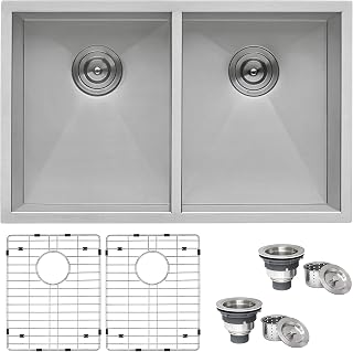 Ruvati 30-inch Undermount 50/50 Double Bowl Zero-Radius 16 Gauge Stainless Steel Kitchen Sink - RVH7350