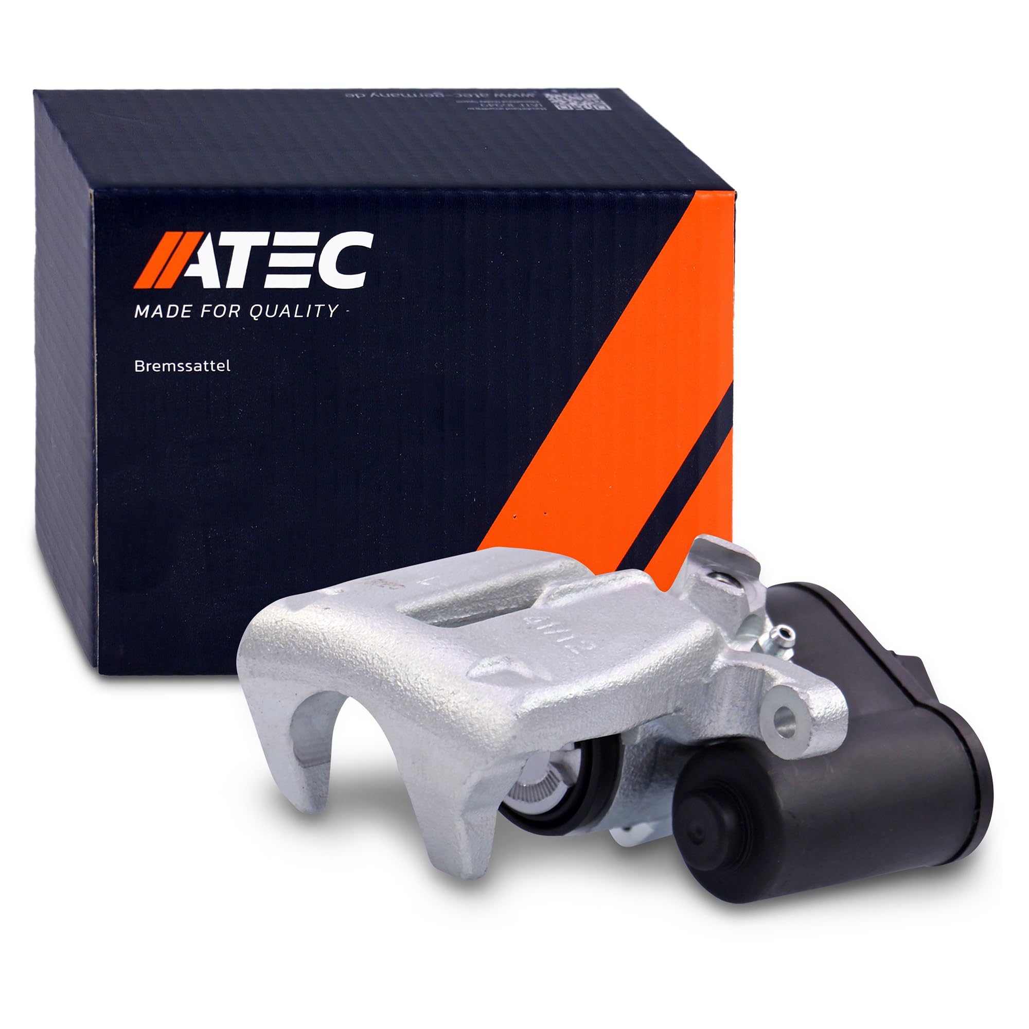 ATEC Germany 1x Bremssattel hinten links inkl. Stellelement für elektronische Feststellbremse Bremszange mit 1 Kolben