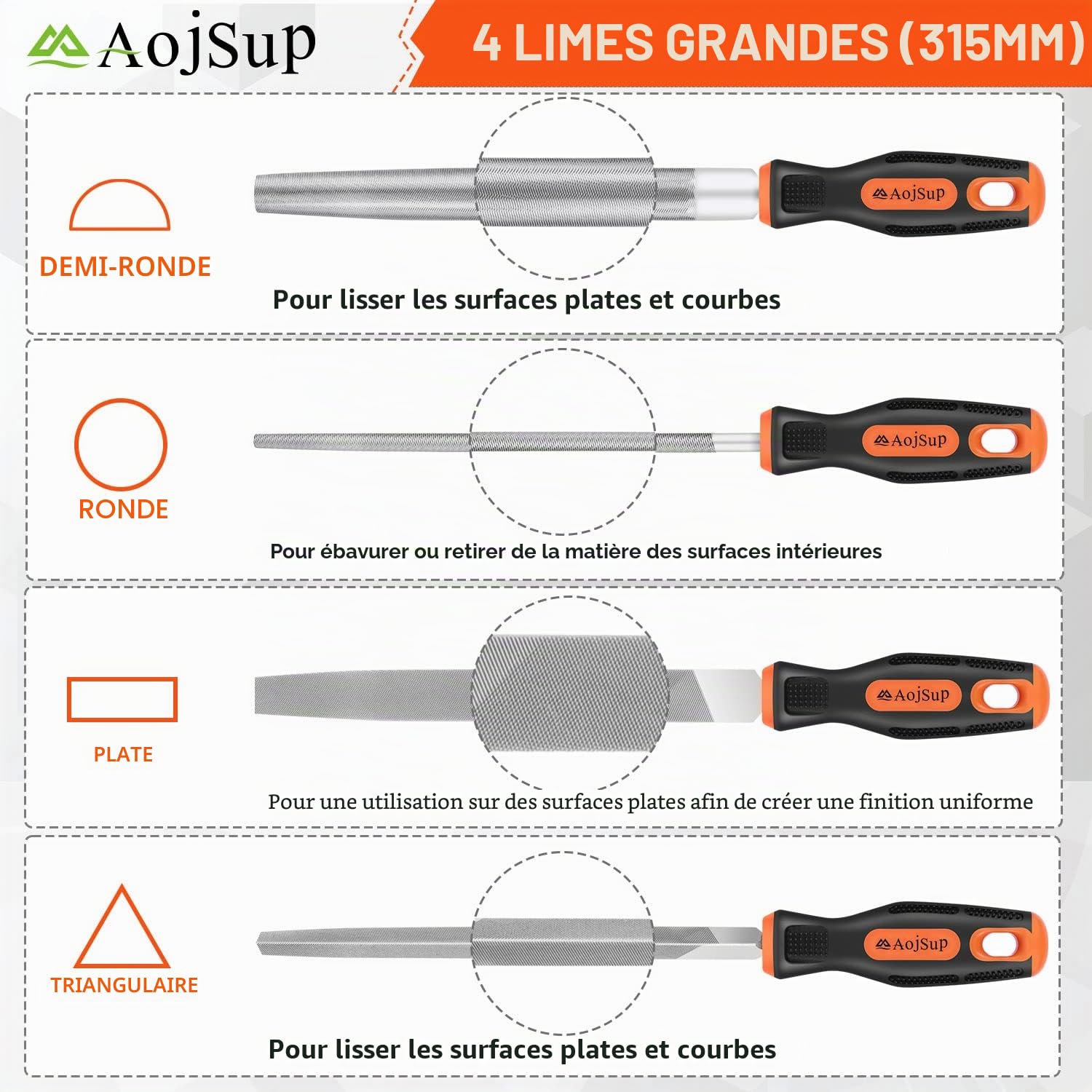 17Pcs Limes et Râpes, AojSup Lime Metal en Acier Forgé T12, 4x Grand Limes Metal, 12x Lime Aiguille Metal et 1x Brosse de Nettoyage, Lime à Metaux pour Menuiserie/Sculpture/Travaux Manuels/Atelier
