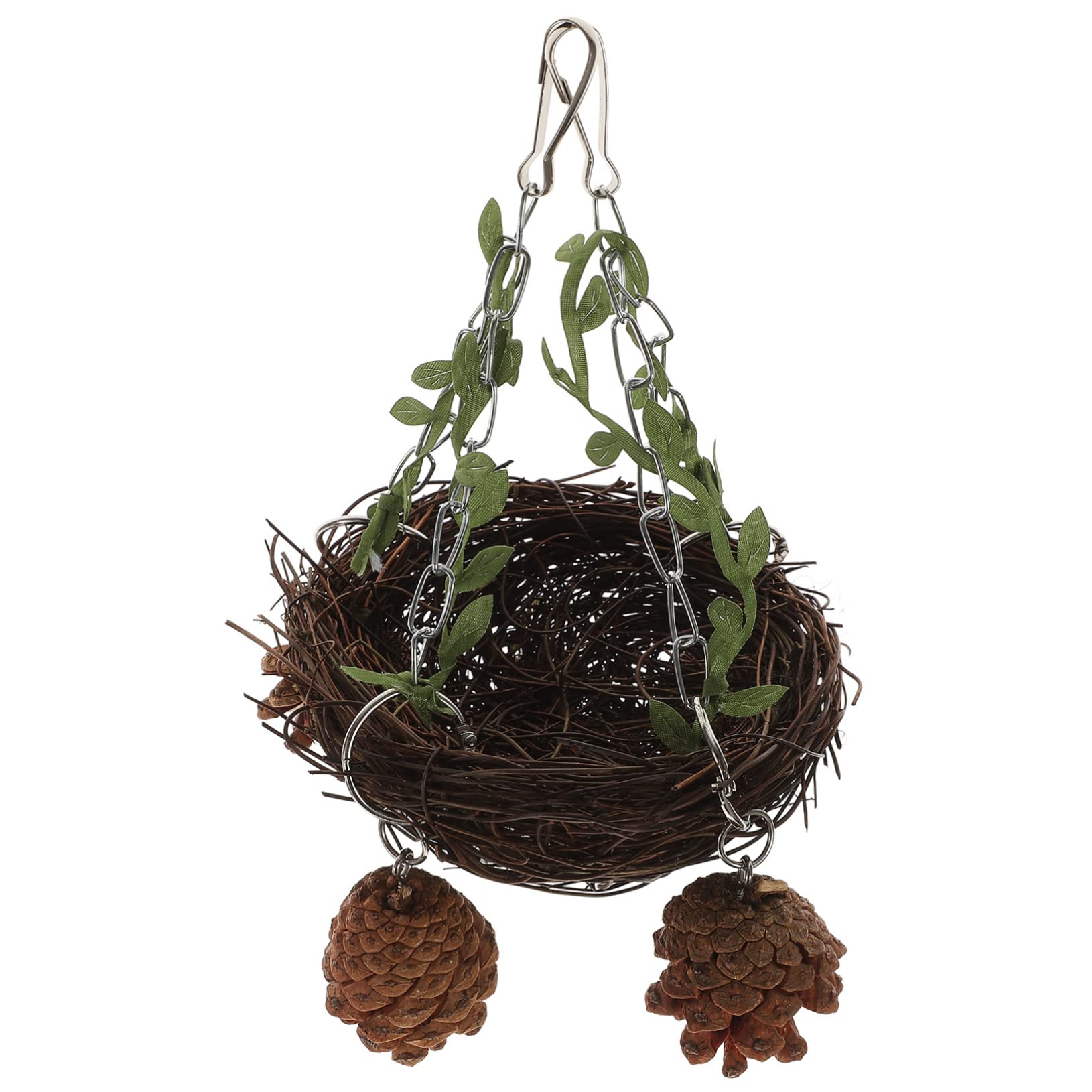 BESPORTBLE 4pièces Nid Suspendu Rattan Naturel pour Oiseaux Nichoir pour Perruches Et Perroquets Petite Moyenne Et Installation Facile Stimule La Curiosité Oiseaux