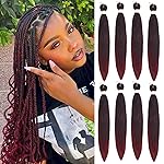 Beyond Beauty Braiding Hair pre stretched, Braids Synthetic Fiber Ombre Yaki Texture, Natural Easy Twist Braids Crochet Hair Hot Water Setting hair extensions