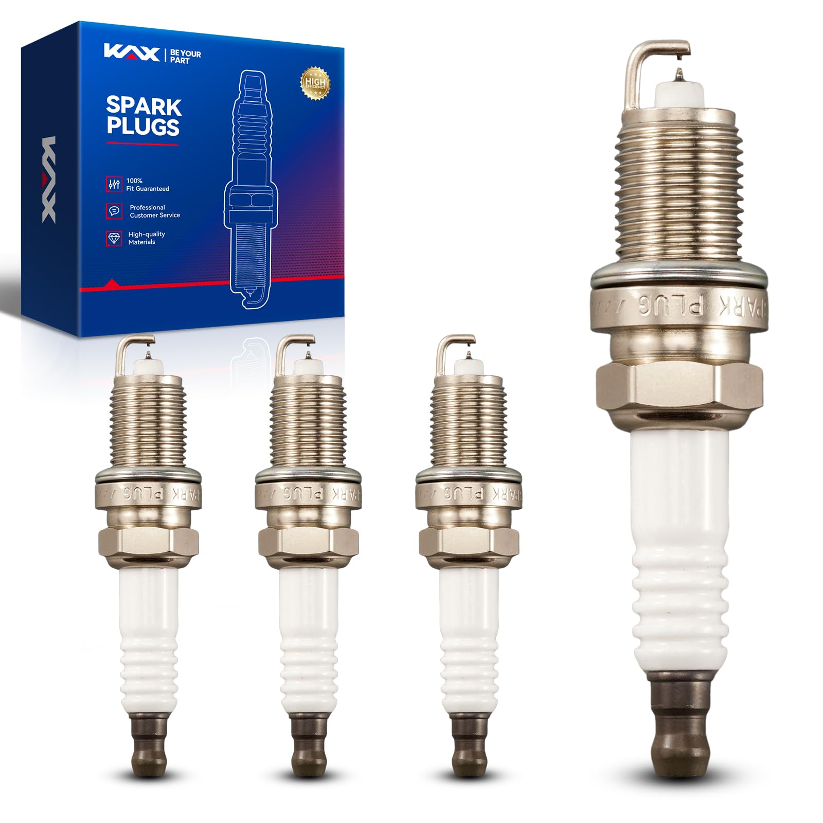 APP5224 Spark Plug,KAX Double Iridium Spark Plugs 4 Pack Fit for Civic,CRV,Accord,Liberty,Odyssey,Journey,Patriot,Grand Cherokee,Pilot,Fit,4Runner,TL,Tacoma,Ram 1500,Element,Avenger,Dakota,MDX,Compass