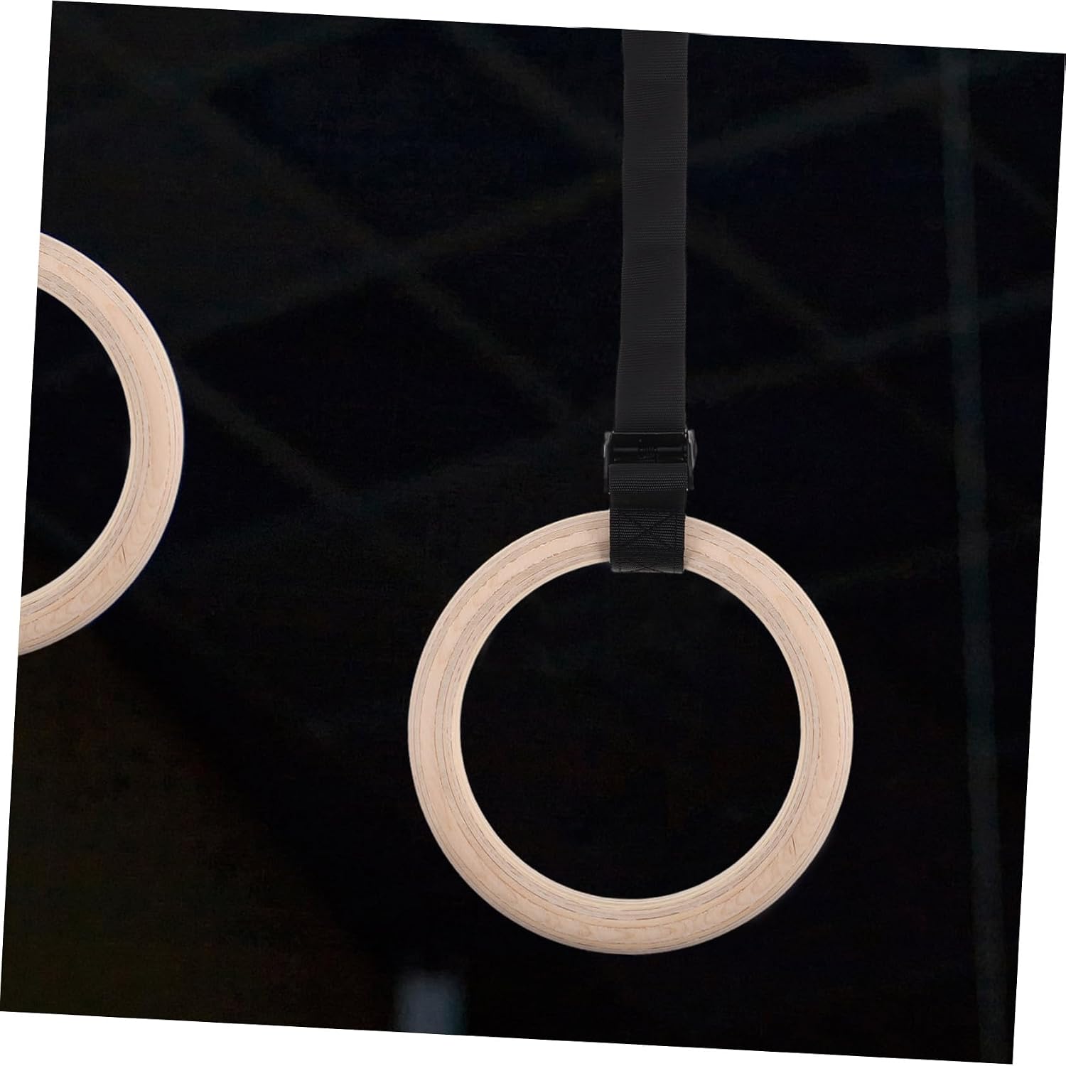POPETPOP Wooden Gymnastic Rings with Adjustable Straps Durable Fitness Equipment for Home Workouts Strength Training and Versatile Gymnastic Exercises for Indoor Use