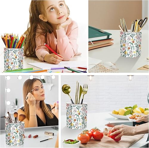 Vista 189 de WAVEYU - Portalápices bonito para escritorio, decoración de escritorio para niñas y mujeres Flor negra