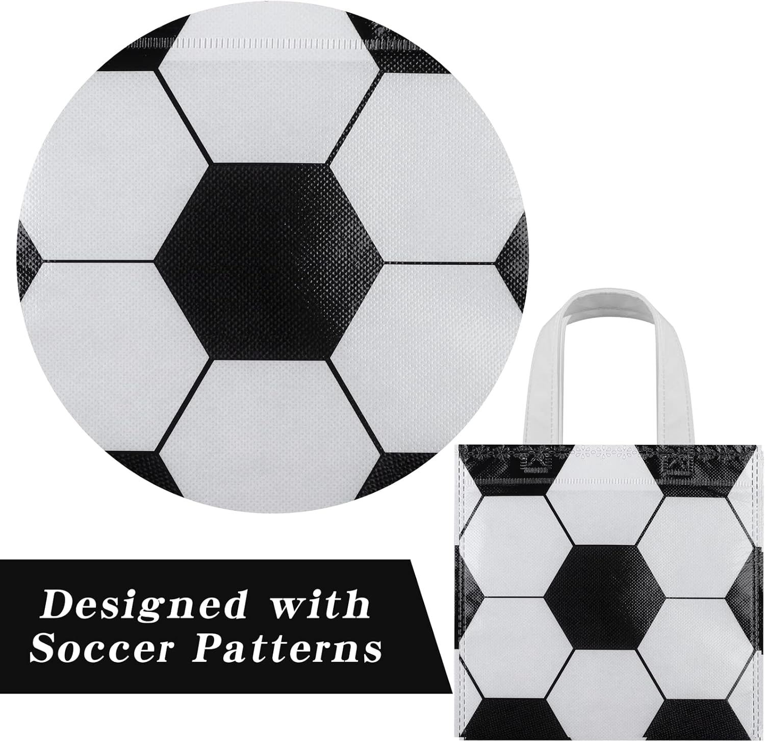Mimind 24-Piece Soccer Non-Woven Party Favor Bags with Handles - 7.8 x 7.8 Inch, Perfect for Sports Theme Parties, Baby Showers, Birthdays - Image 3