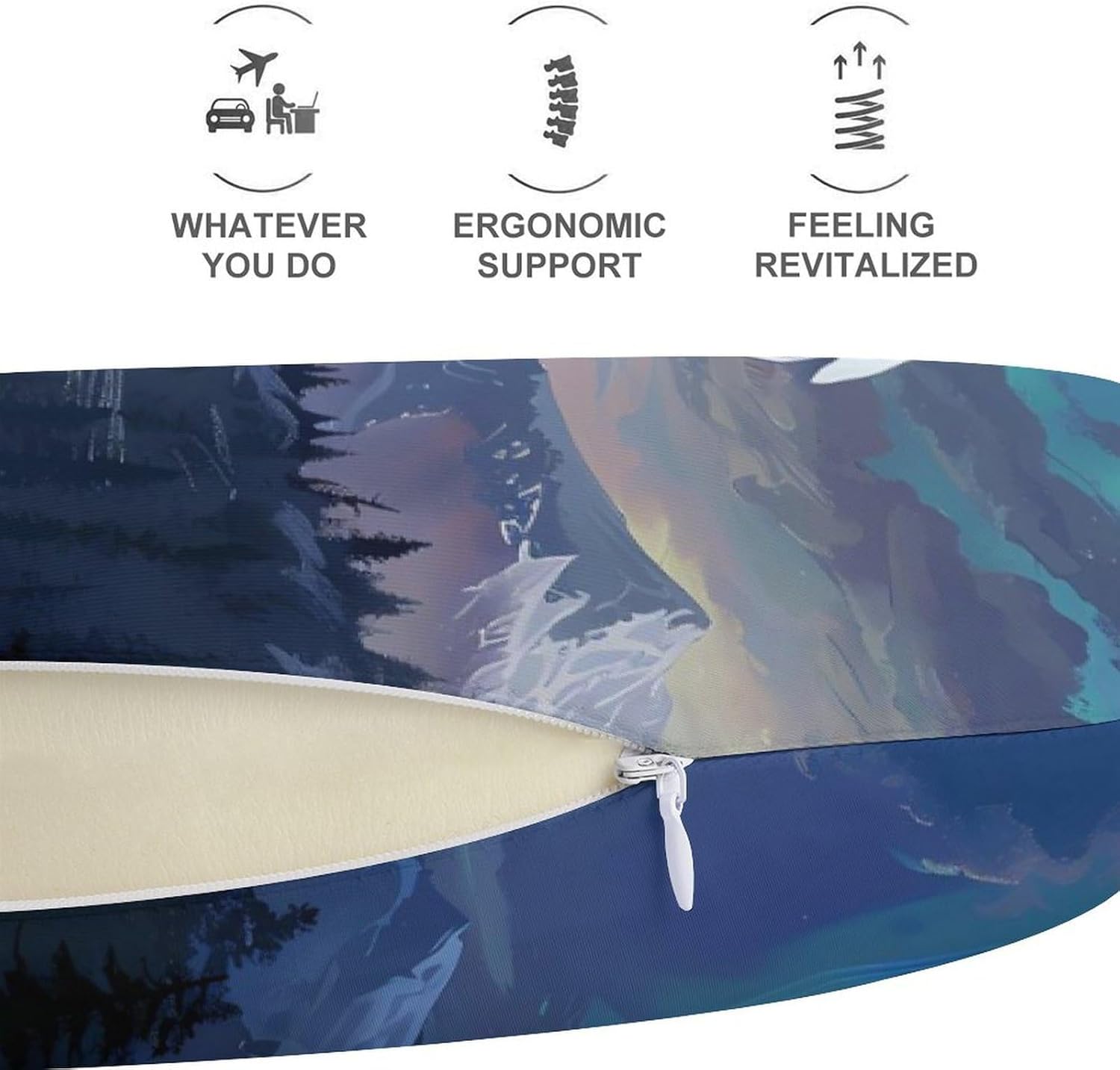 Flying Dragon Travel Pillow U Shape Neck Pillow Washable Pillowcase for Sleeping Chair