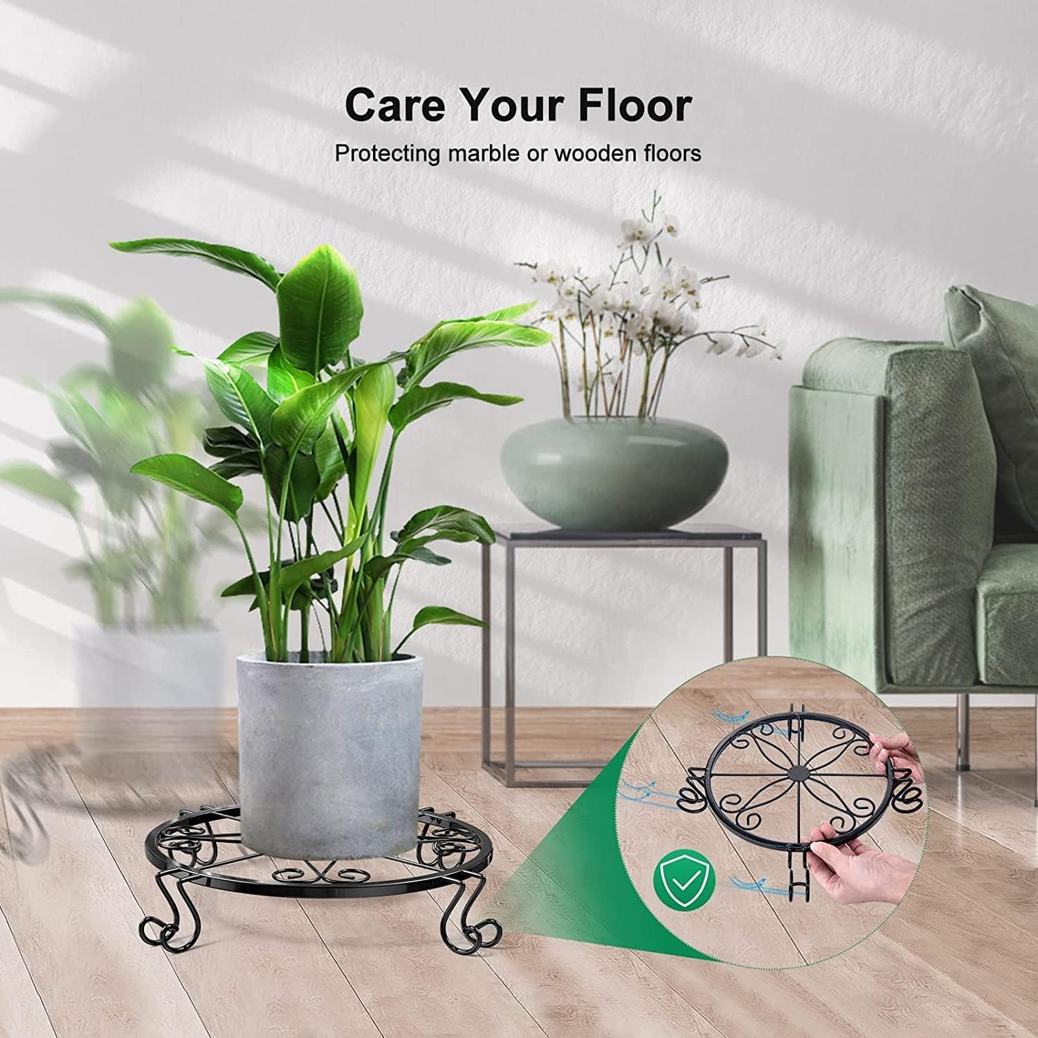 Craftland Metal Plant Stand And Gamla/Flower Pot Holder for Indoor Outdoor Living (Round New- set of 1)