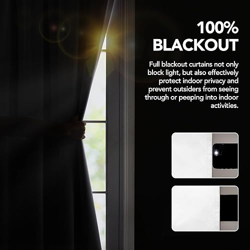 Miniatura 81 de Deconovo Cortina opaca de Navidad para puertas de vidrio y luces laterales, panel de privacidad con aislamiento térmico con doble bolsillo para