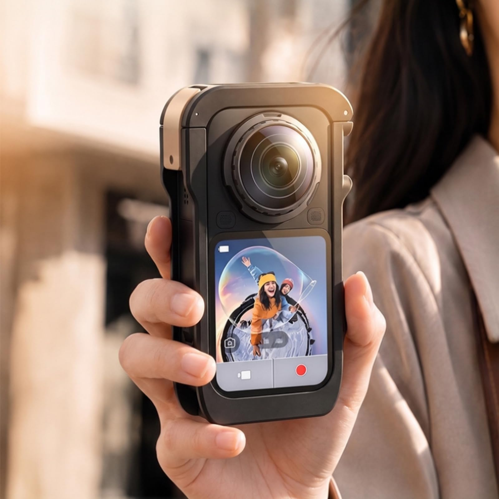 Cámara Funda Protectora de aleación de Aluminio para Insta360 X6; Marco Multifuncional con Estructura Reforzada Jaula de Aluminio(Negro)