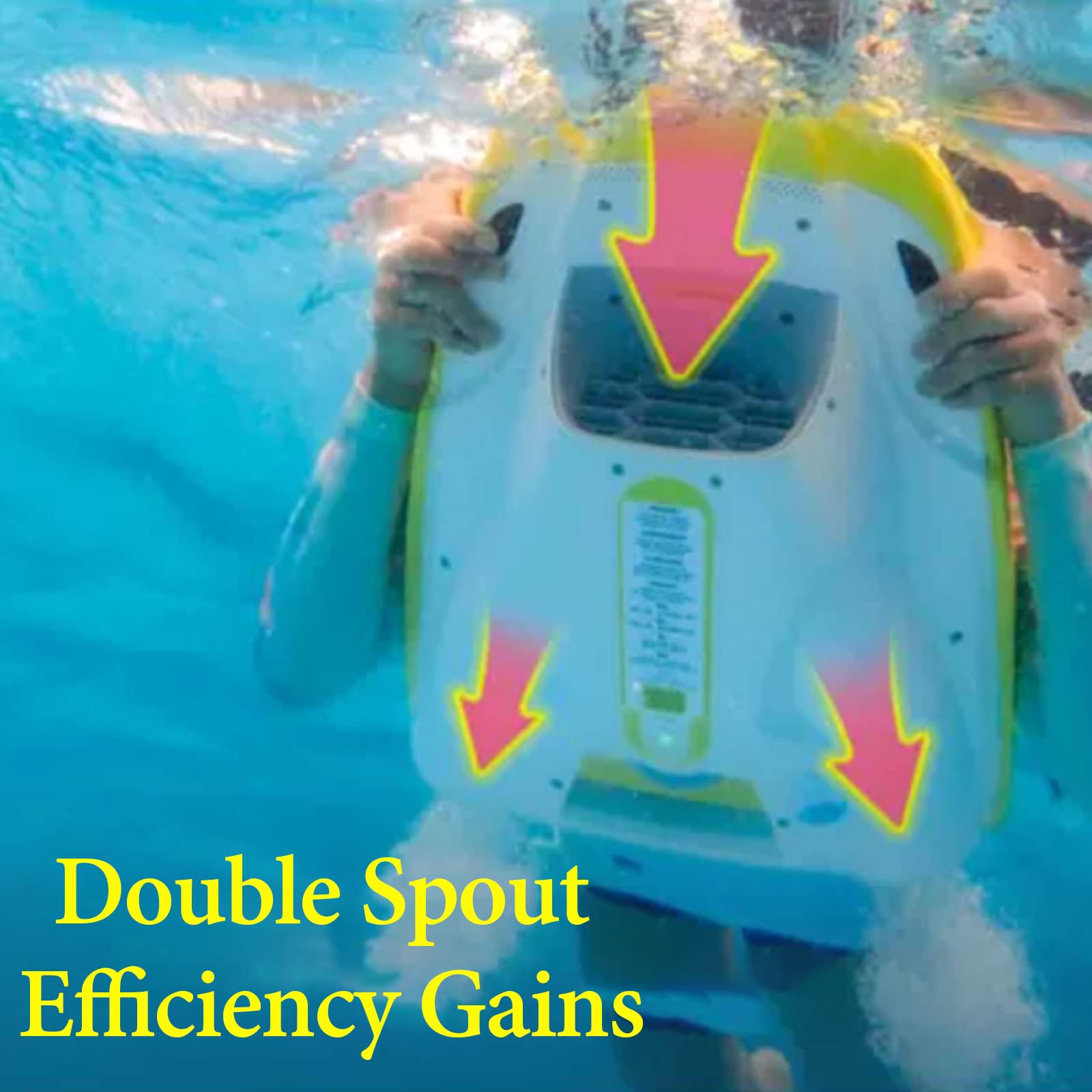 Unterwasser-Scooter, mit 50 N Schub, 250 W elektrisches Schwimm-Kickboard, 4400 mAh Akku, IP68 wasserdichter Schwimm-Booster für Pool Schnorcheln und Tauchen