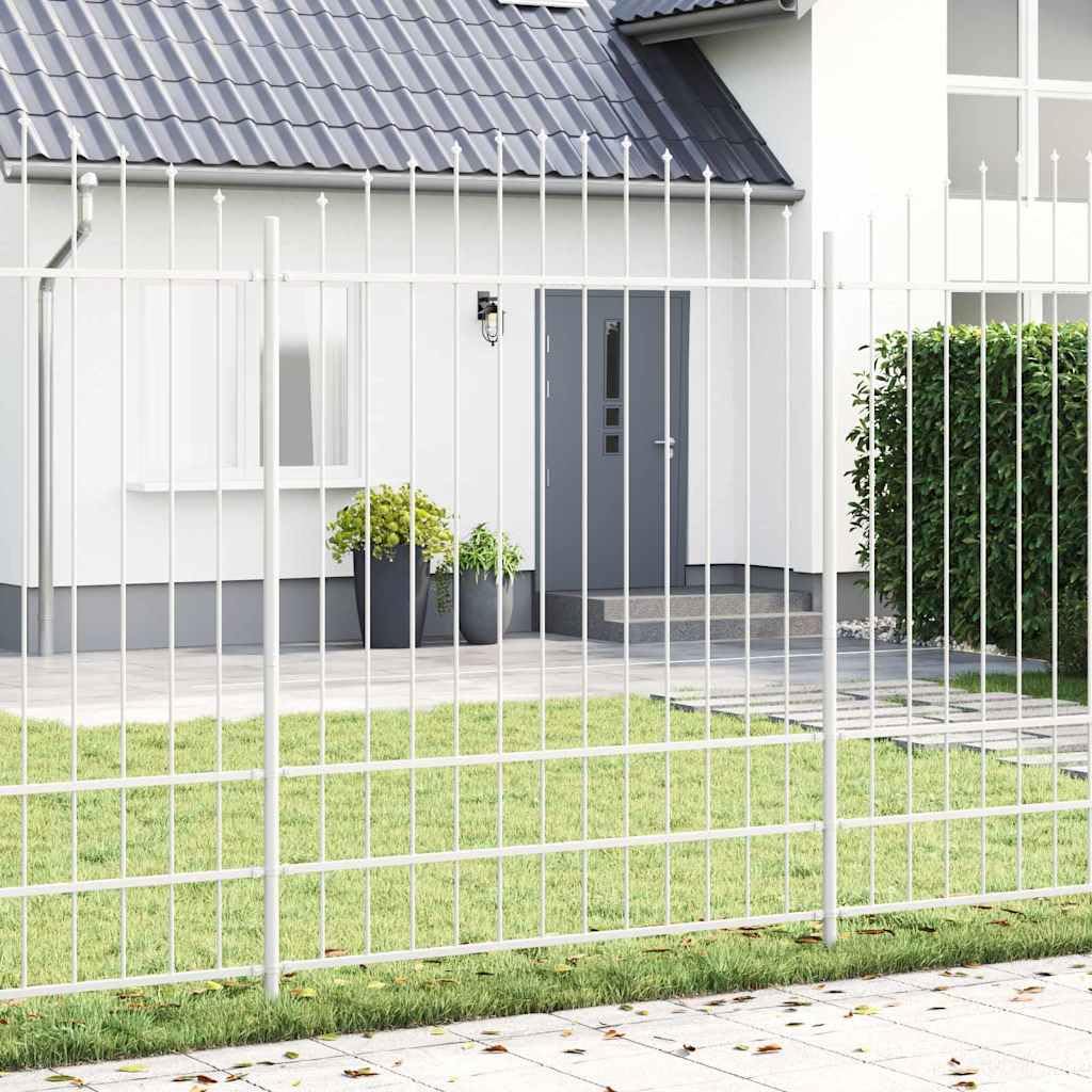 Valla estable con postes verticales y puntas de lanza – 3 piezas de valla de jardín con puntas de lanza de acero, fácil de limpiar, valla de jardín con alta privacidad para delimitación de parcelas