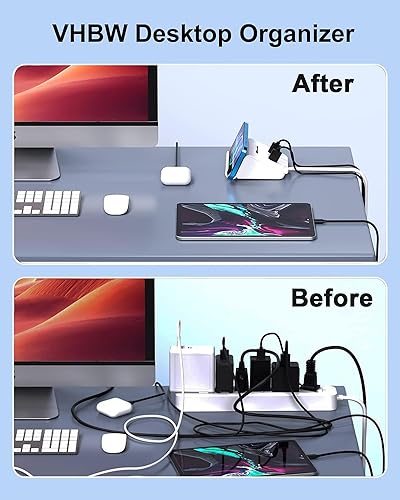 Miniatura 3 de VHBW Cargador USB, bloque USB de 4 puertos, estación de carga múltiple para iPhone 15141312, Samsung Galaxy S23S22 y más dispositivos