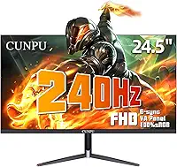 Monitor de jogos de 24 polegadas 240Hz, 1080p FHD, painel VA rápido, sincronização adaptável de 1ms, moldura ultrafina, 16,7 M cores, sRGB 100%, HDMI 2.1 e DP 1.4, VESA, cuidados com os olhos