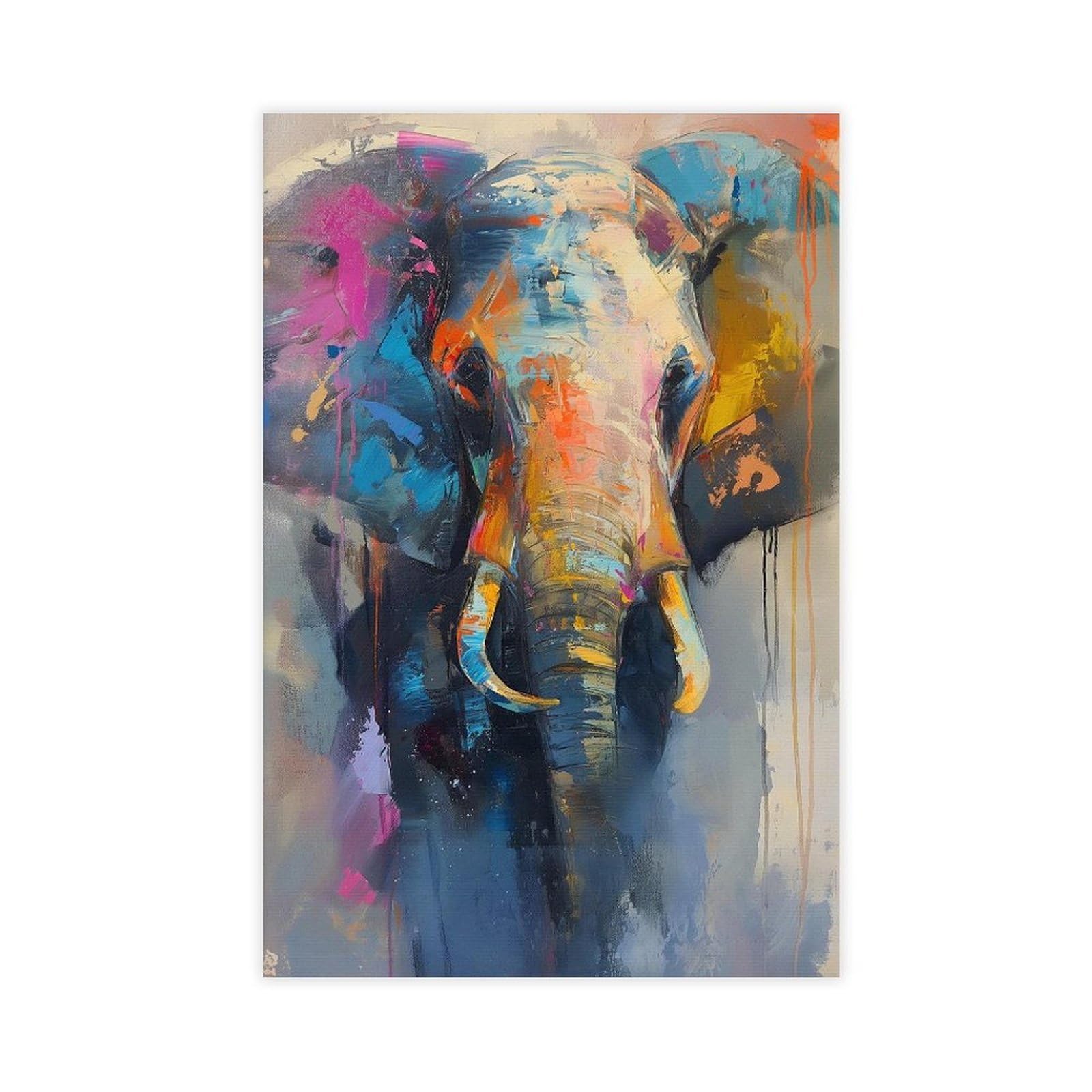 Bareronor Watercolour Elephant Poster Canvas Poster Bedroom Decor Landscape Office Room Decor Gift 12" L X 18" W