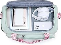 Vista 65 de Pequeña bolsa de gimnasio para mujer, bolsa de viaje con compartimento para zapatos