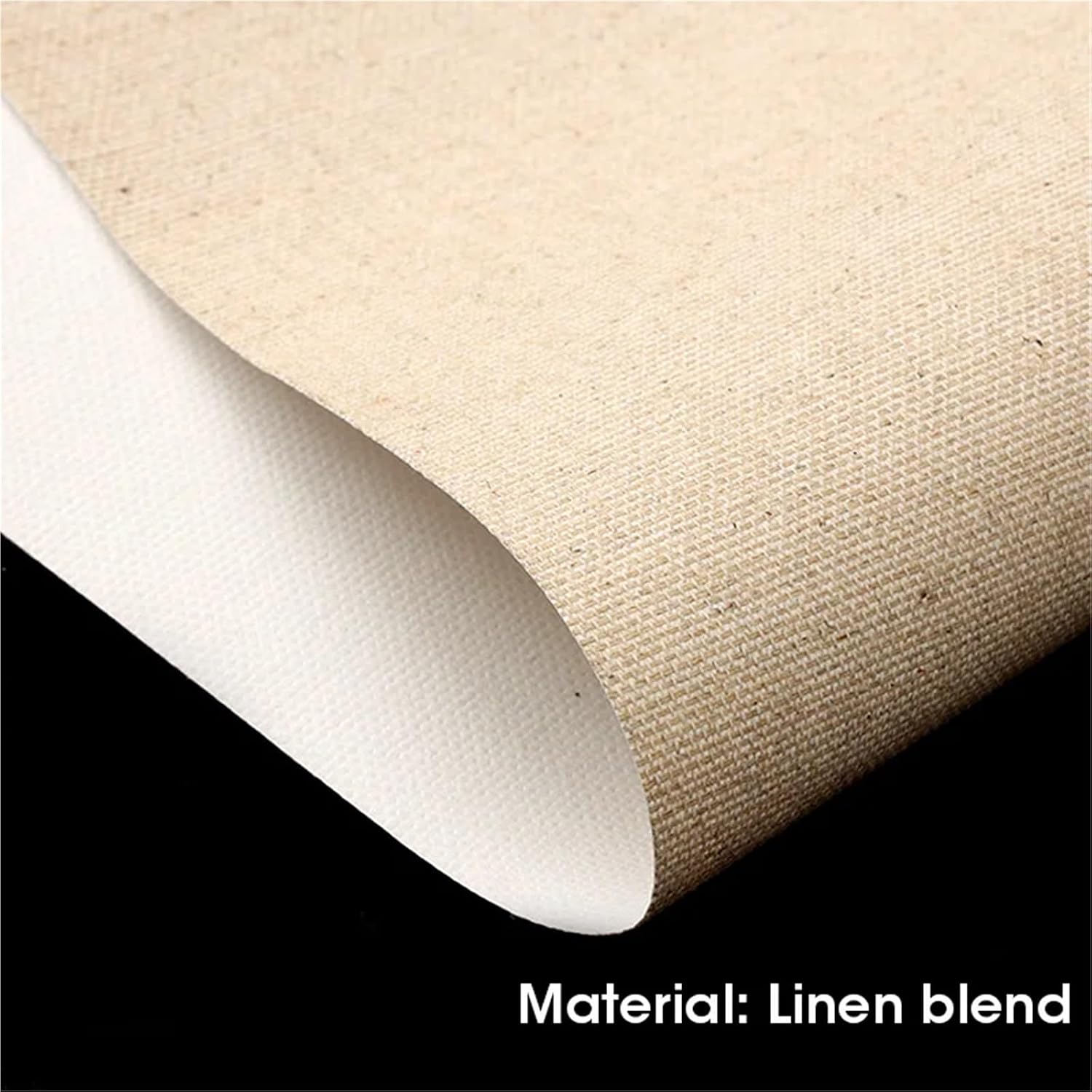 0.57x5M White Black Cotton and Linen Blend Canvas Roll,Blank Oil Painting(Linen 0.57x5M)