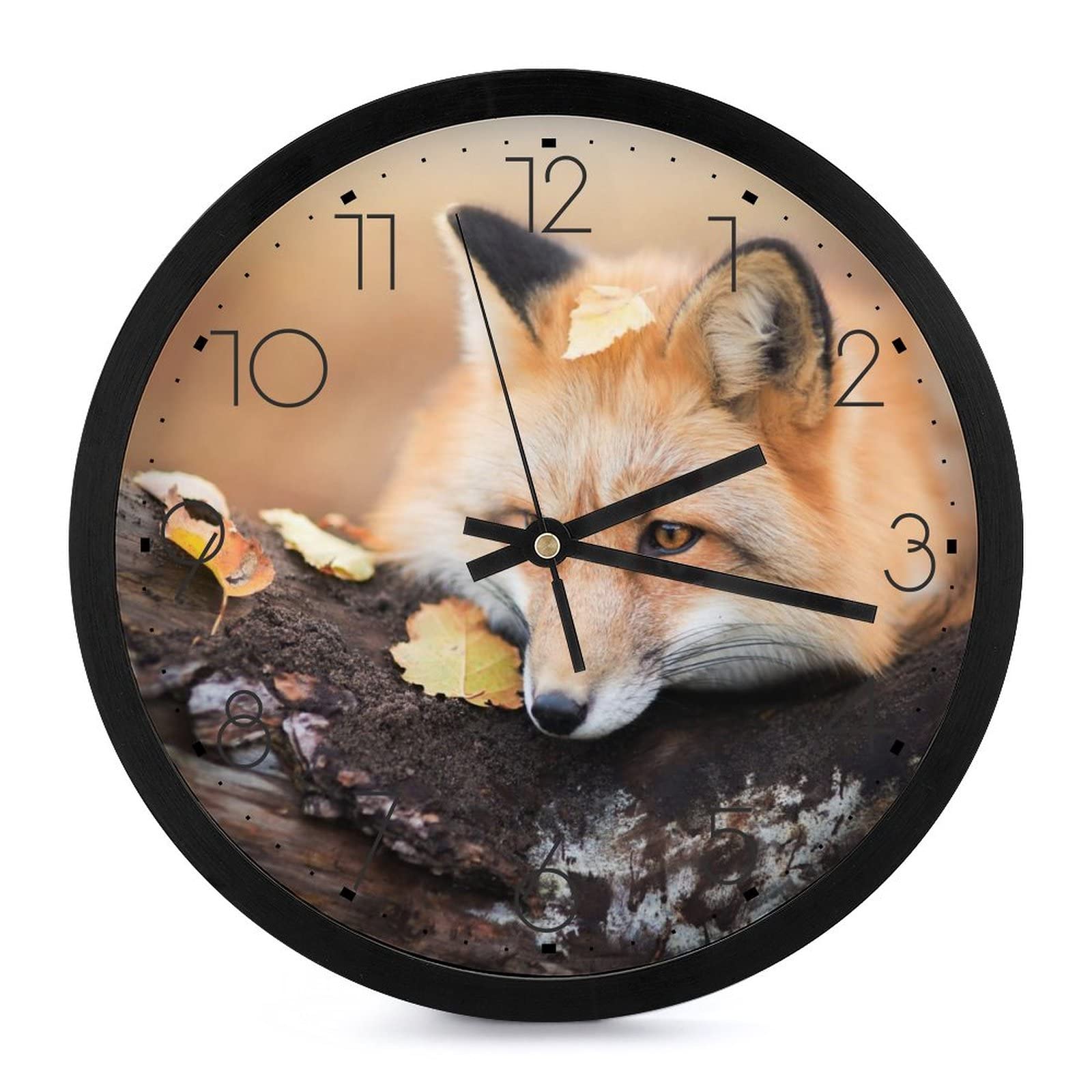 Horloge murale renard moderne pour maison école et décoration intérieure