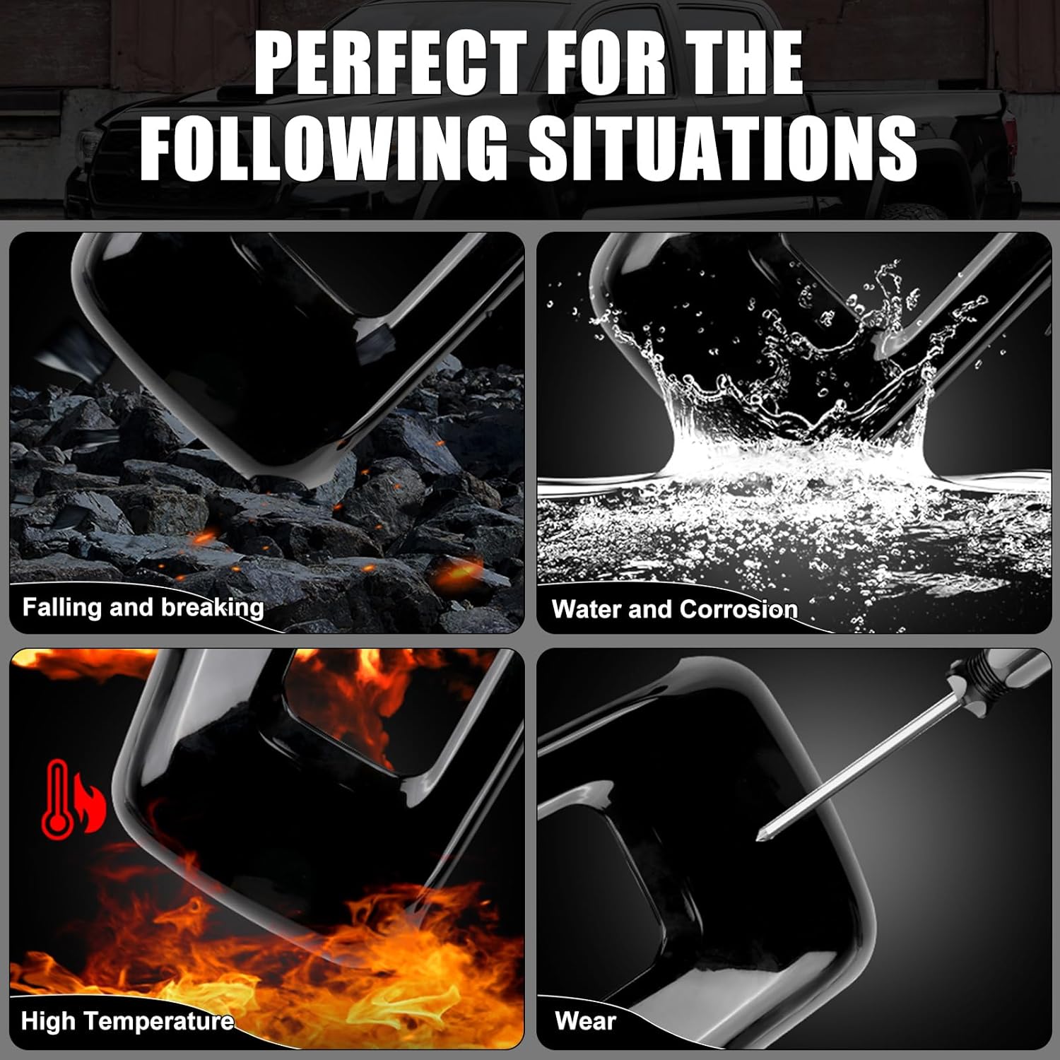 Glossy Black Side Rearview Mirror Covers Caps Decoration Compatible with 2021-2025 Ford F150, With Turn Signal Model (Black-with Cut-Out)