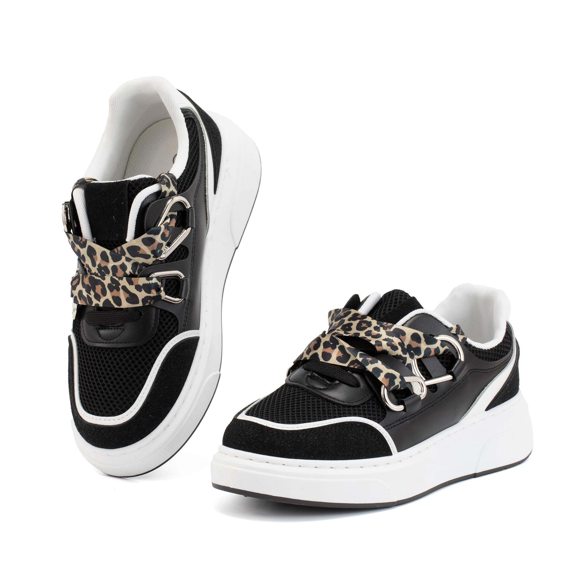 JOMIX Damen Sneaker Atmungsaktiv Turnschuhe mit Schnürung Elegant Plateau Frizeitschuhe für den Außenbereich