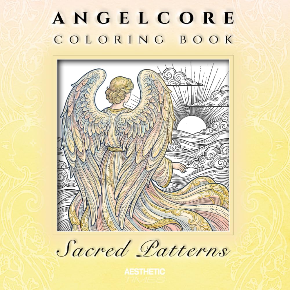 Angelcore Coloring Book: Sacred Patterns (Soft Girl Aura)