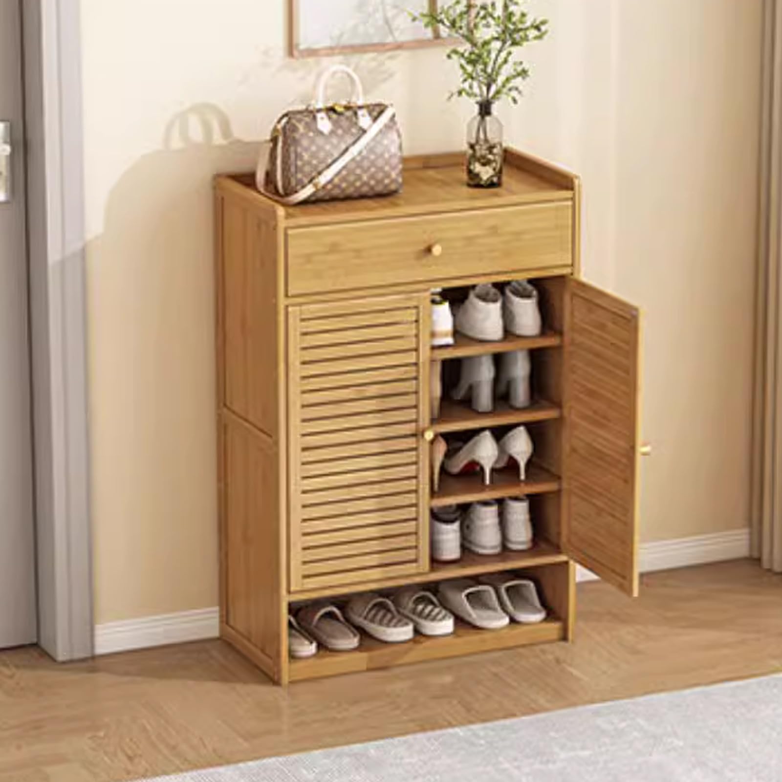 Banc à Chaussures En Bambou – 3 Niveaux, Charge 200 Kg, Pour Entrée Ou Salon, Naturel, 60 Cm - 7