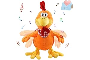 Houwsbaby 15-Inch Electronic Singing and Walking Rooster Plush Toy