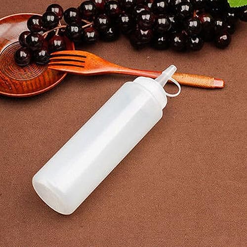 Miniatura 6 de EORTA Paquete de 3 botellas de plástico para condimentos con tapas de punta, botella grande de 32 onzas para salsa, ketchup mostaza, aceite de