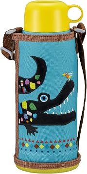 TIGER MBR-C08GAW Tiger Water Bottle, 28.7 fl oz 800 ml, Direct Drinking Cup, 2-Way Stainless Steel Bottle with Pouch, Sahara Korobock Crocodile