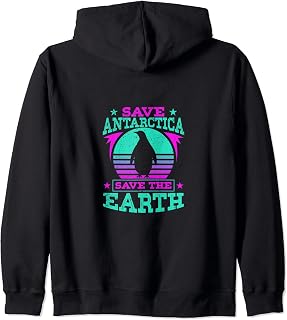 Save Antarctica, Save The Earth-antarctica Retro Vintage Zip Hoodie