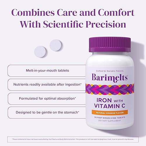 Miniatura 4 de BariMelts Hierro con vitamina C vitaminas bariátricas solubles para pacientes con WLS incluyendo derivación gástrica y gastrectomía de manga sabor