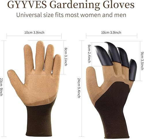 Miniatura 7 de Guantes de jardinería con garras, 4 pares de guantes de trabajo al aire libre, regalo para hombres y mujeres