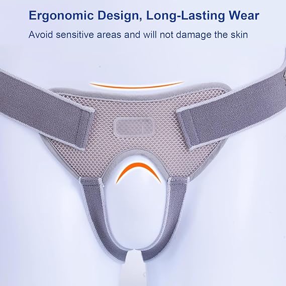 Hernia Belts for Men & Women, Hernia Belt for Men Inguinal for Single/Double, Hernia Truss, Adjustable Waist Strap with 4 Removable Compression Pads, Breathable Material(M)