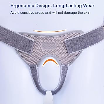 Hernia Belts for Men & Women, Hernia Belt for Men Inguinal for Single/Double, Hernia Truss, Adjustable Waist Strap with 4 Removable Compression Pads, Breathable Material(M)